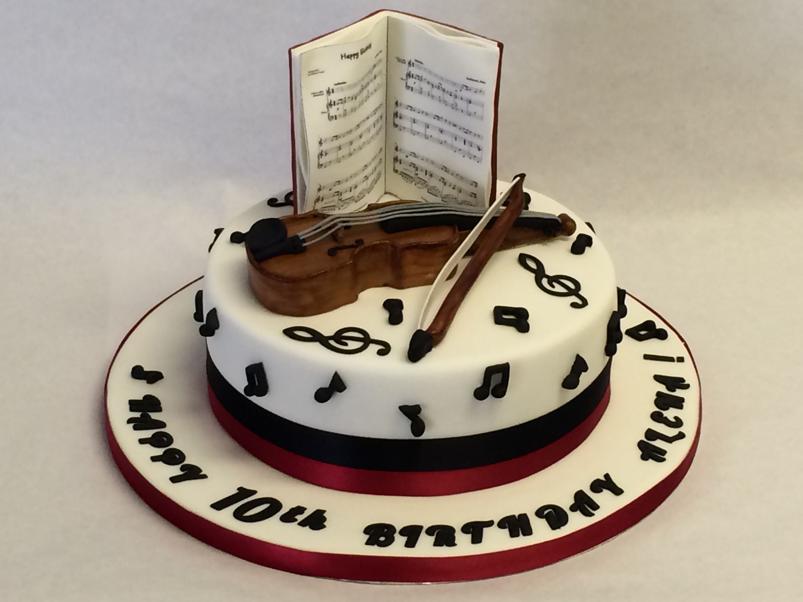 Music Birthday Cakes
 Musical Cake with Violin and Music Pages Girls Birthday