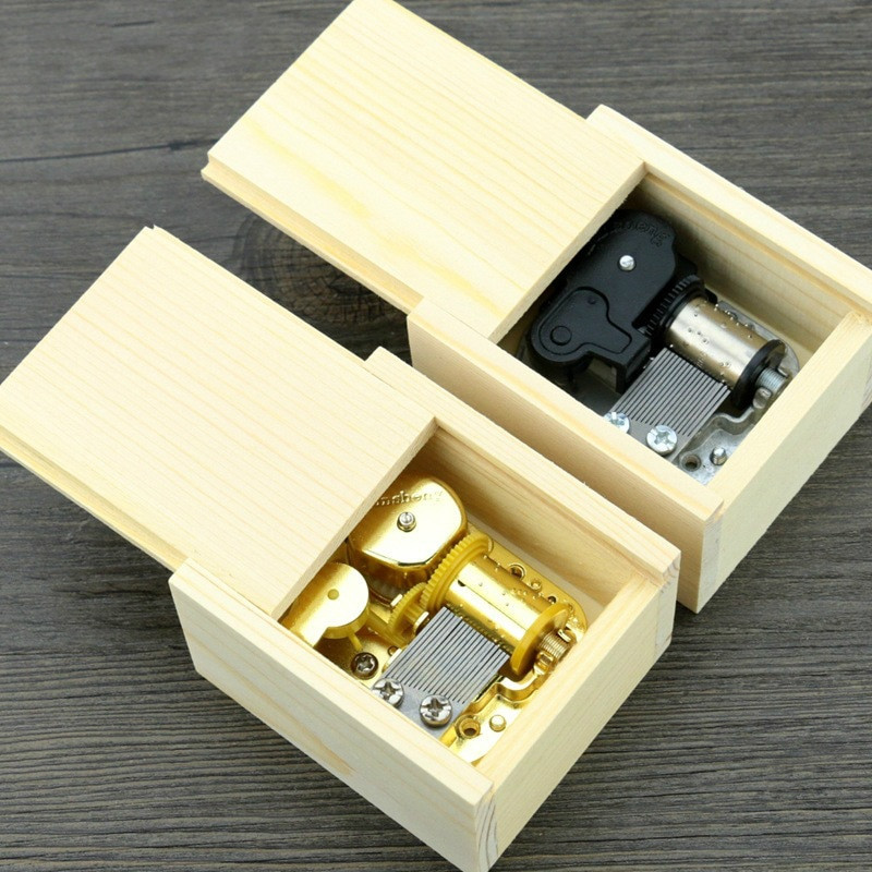 Music Box DIY
 Solid Wood Clockwork Pull out Music box DIY Wooden Eight