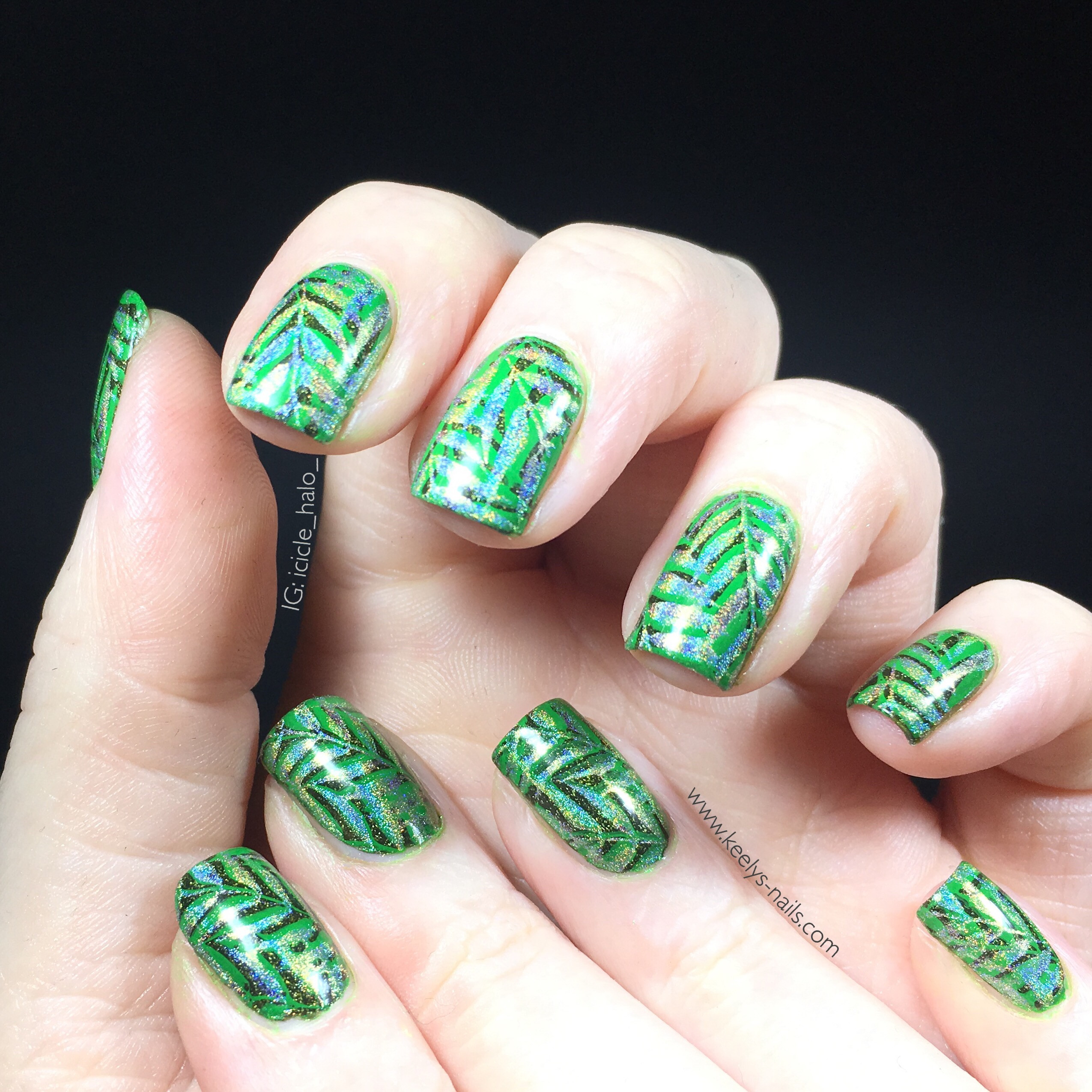 Nail Art Green
 Double Stamping Leafy Green Nail Art Keely s Nails