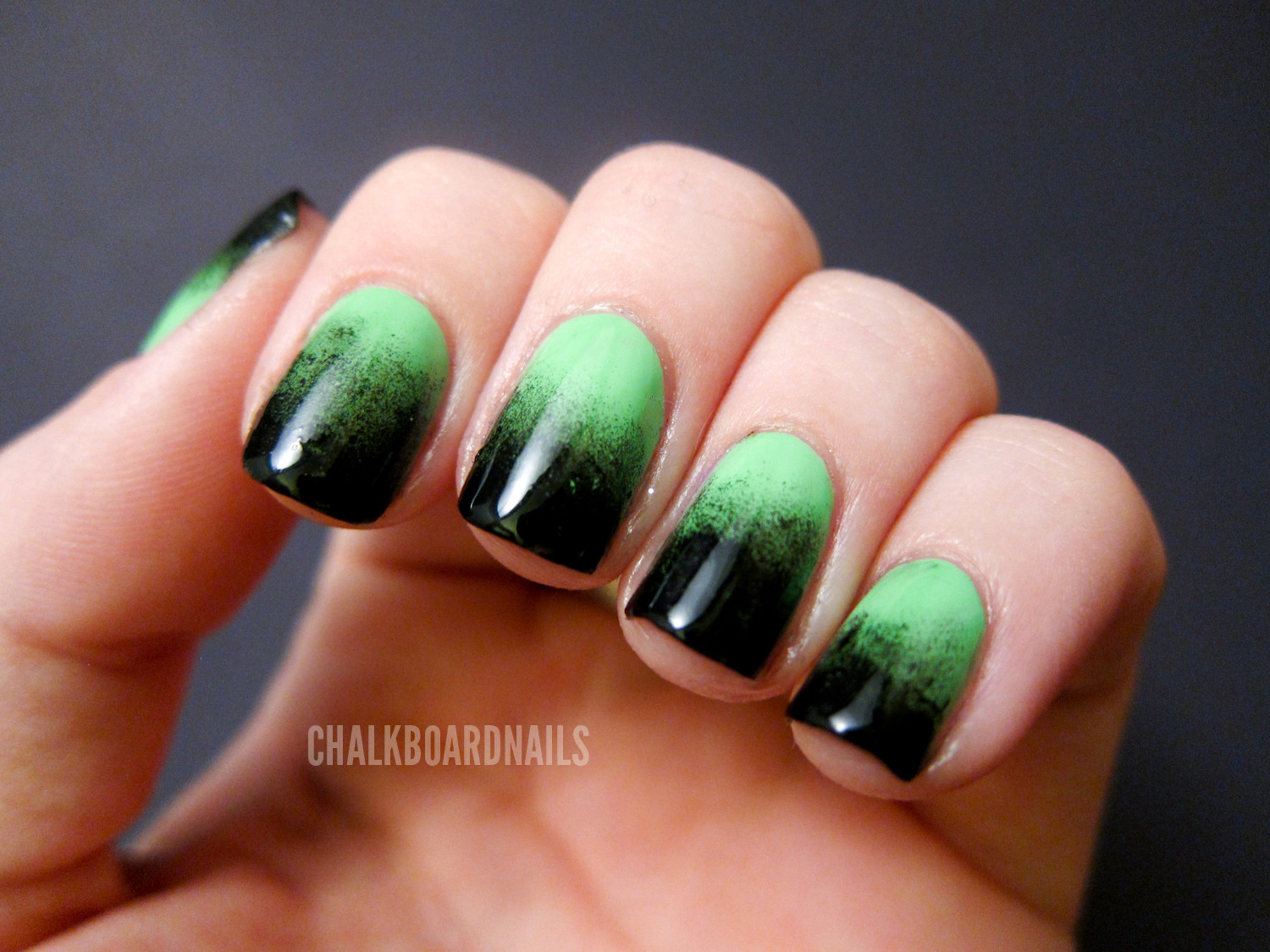 Nail Art Green
 Festive Green Gra nt Chalkboard Nails