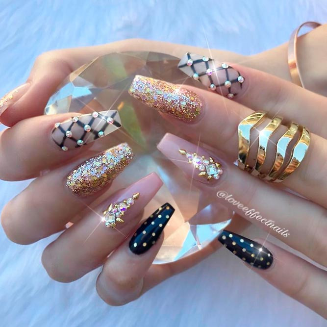 Nail Designs With Rhinestones And Glitter
 Nail Art Jewels Whole Nail Ftempo