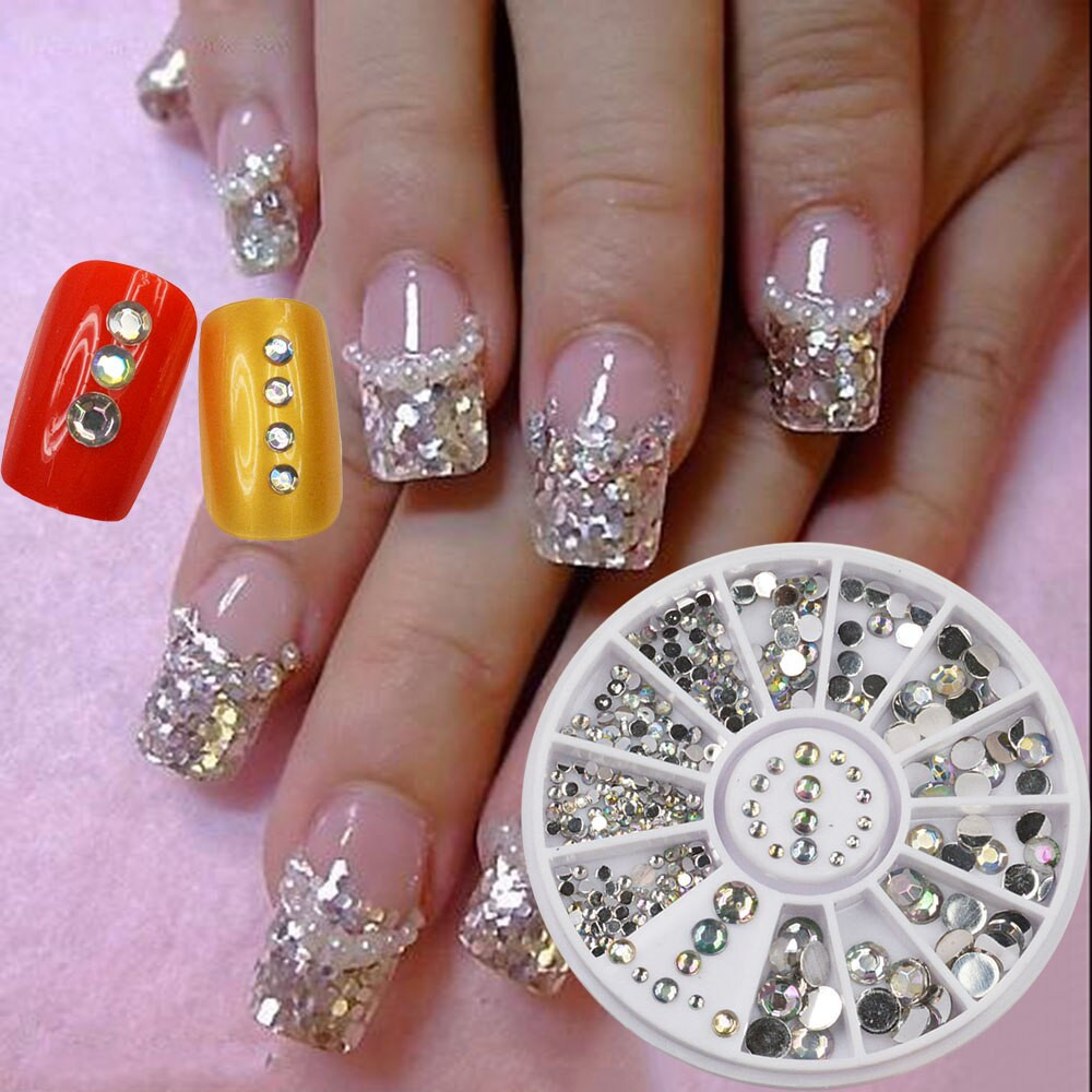 Nail Designs With Rhinestones And Glitter
 Aliexpress Buy Nail Acrylic 5 Sizes White Multicolor