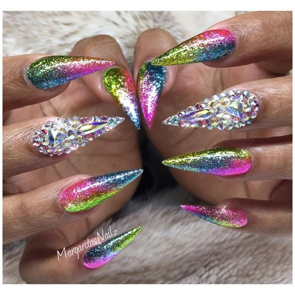 Nail Designs With Rhinestones And Glitter
 Nail Designs With Rhinestones 2017