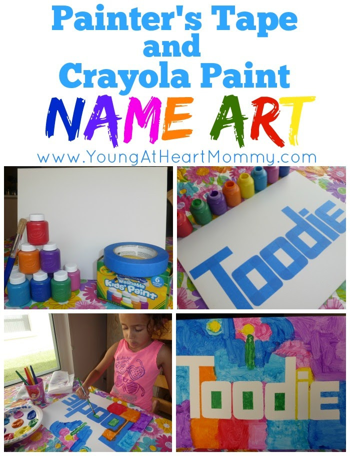 Name Crafts For Kids
 Kid s Craft Painter s Tape Crayola Paint Name Art