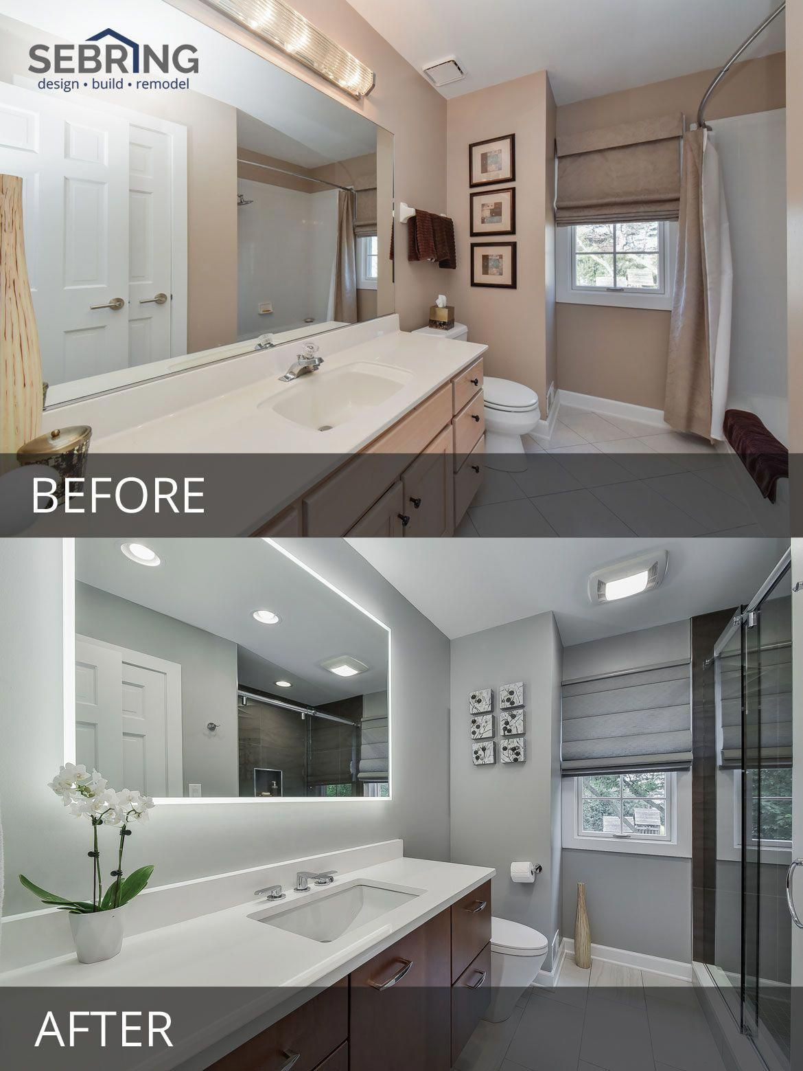 Naperville Bathroom Remodeling
 Modern Naperville Hall Bath Before and After