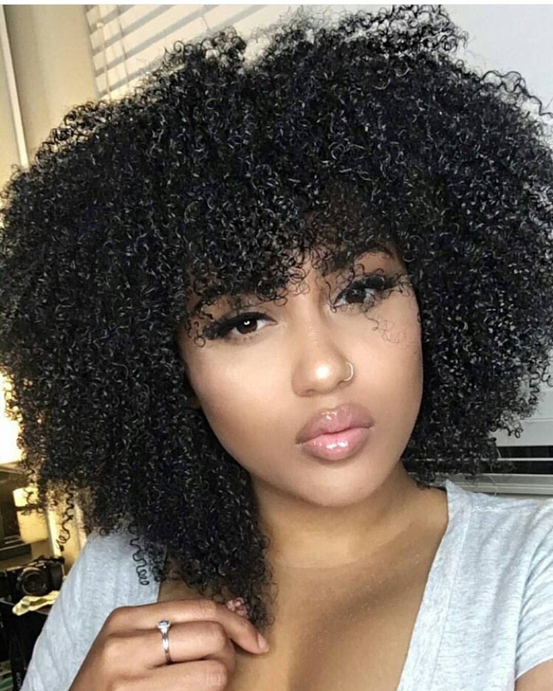 Natural Black Hairstyles Pictures
 Charming 10 Black Natural Hairstyles with Bangs for Women