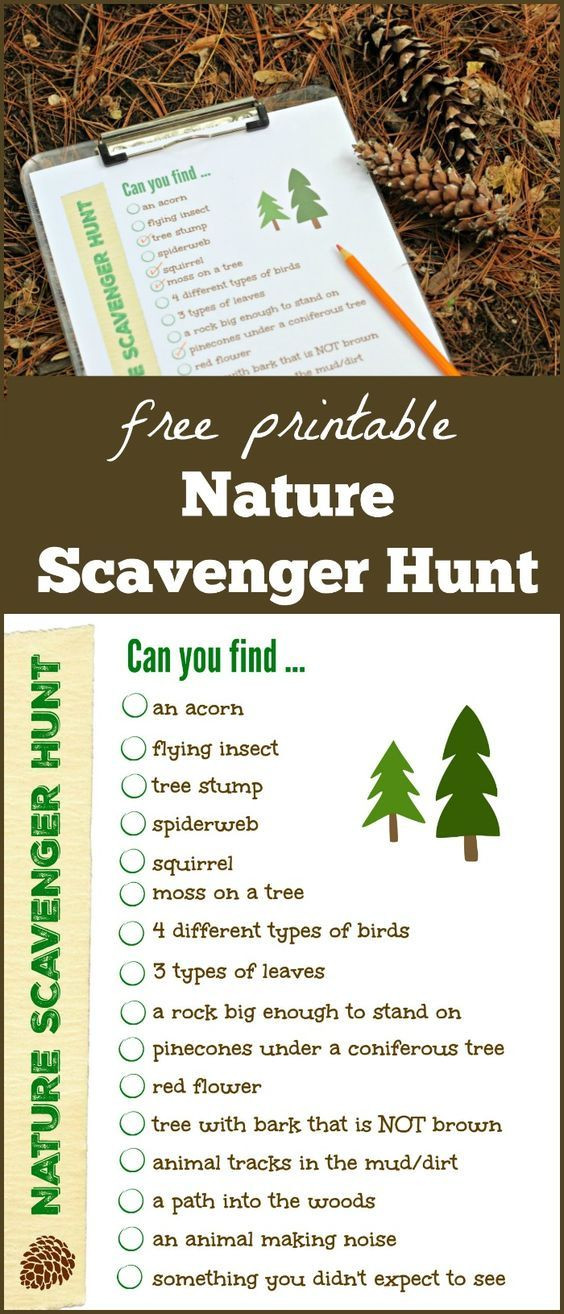 Nature Activities For Adults
 FREE Nature Scavenger Hunt with printable 