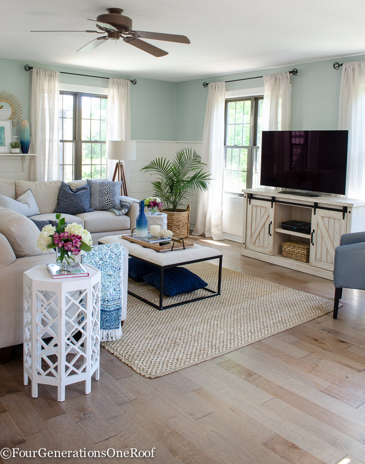 Nautical Living Room Ideas
 Gorgeous brown engineered hardwood family room reveal