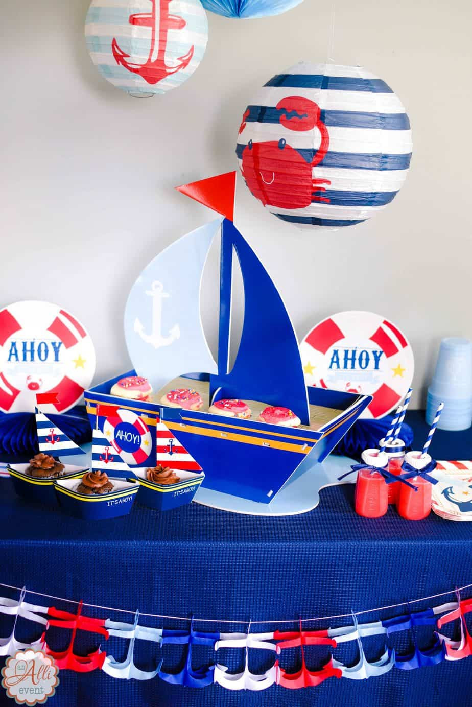 Nautical Theme Baby Shower Decor
 How to Host an Adorable Nautical Baby Shower An Alli Event