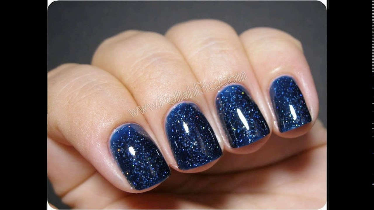 Navy Blue Glitter Nails
 Navy Blue Glitter Nails Nail Ftempo