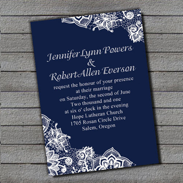 Navy Blue Wedding Invitations
 41 Pretty Navy Blue Wedding Ideas For 2016