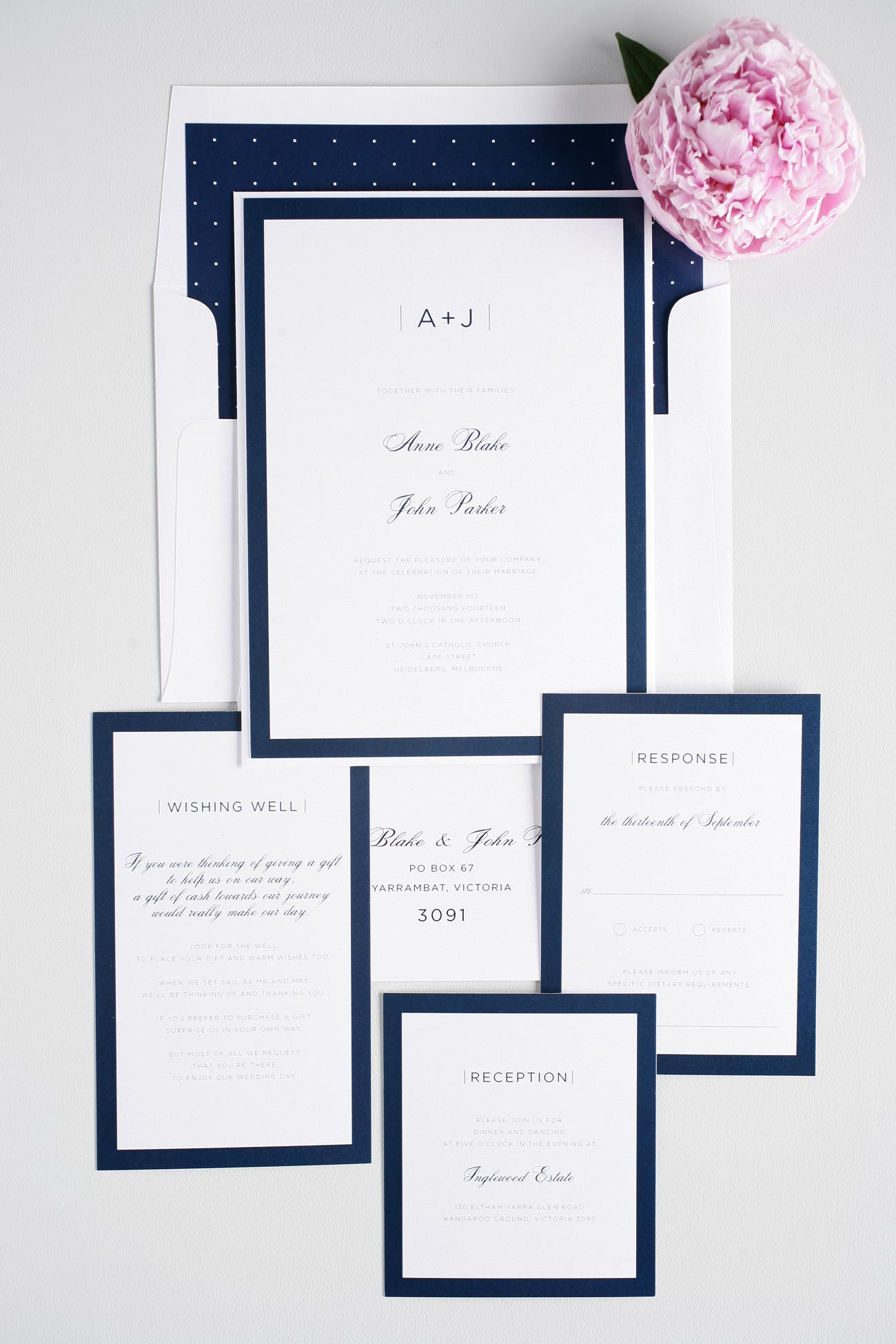 Navy Blue Wedding Invitations
 Sophisticated Navy Wedding Invites – Wedding Invitations