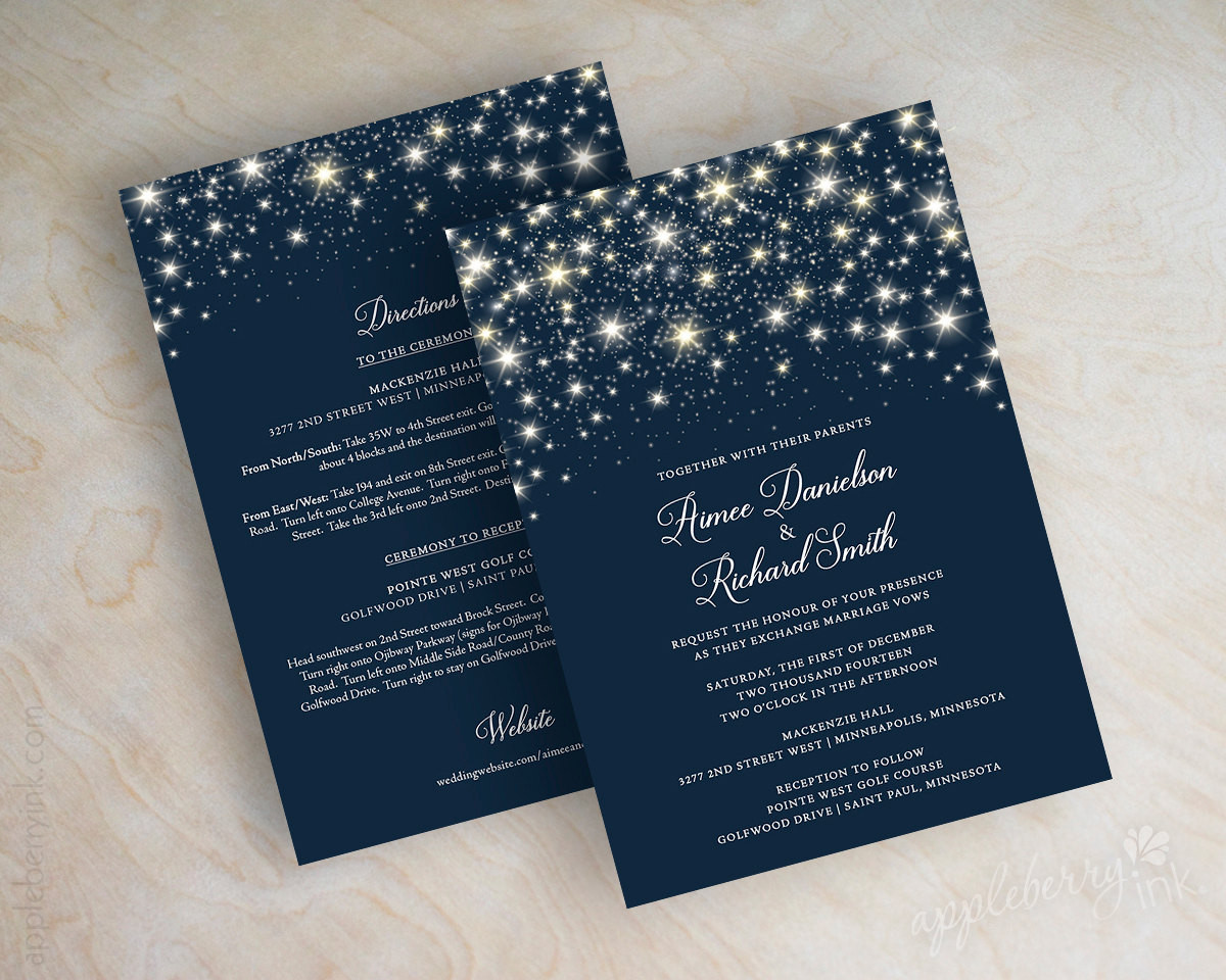 Navy Blue Wedding Invitations
 Star Wedding Invitations Navy Blue Wedding Invitations