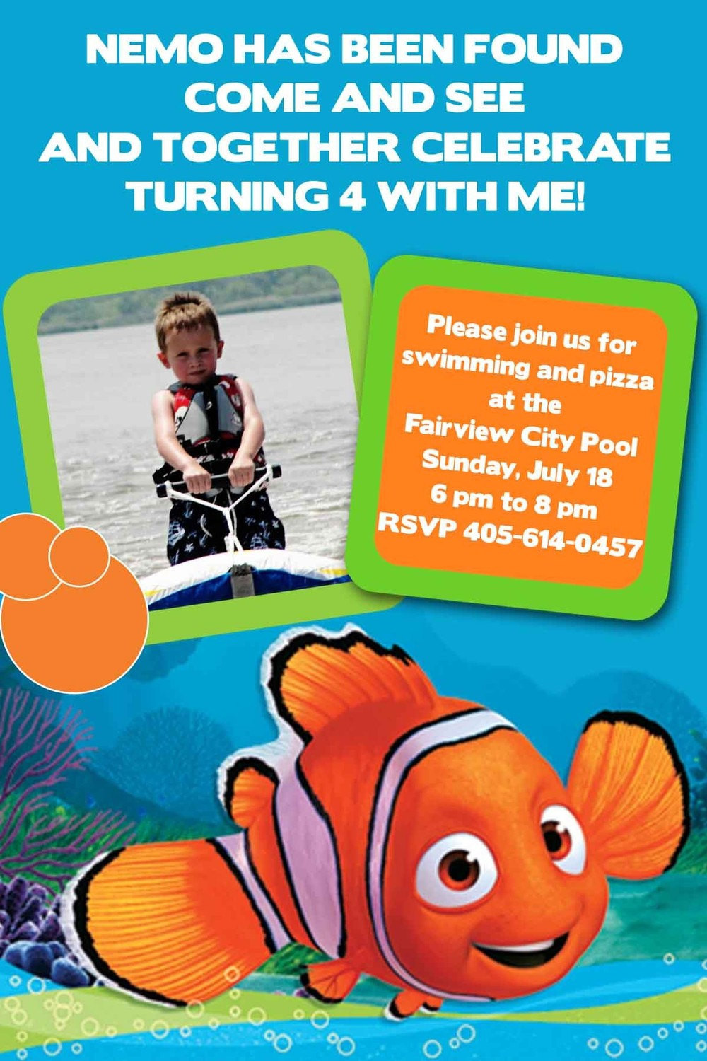 Nemo Birthday Invitations
 Items similar to Print Your Own Finding Nemo Birthday