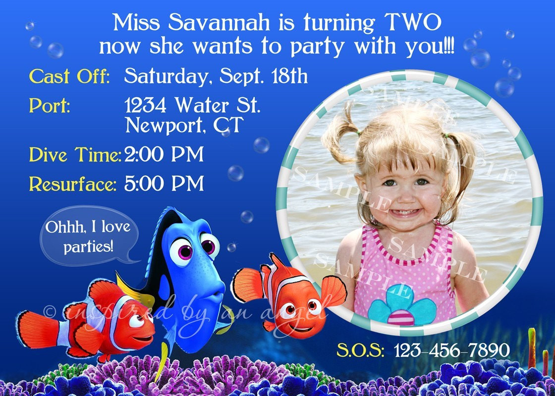 Nemo Birthday Invitations
 Finding Nemo Birthday Invitation custom design by