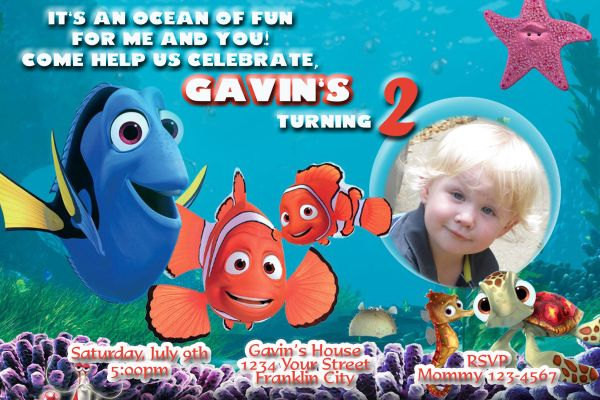 Nemo Birthday Invitations
 Finding Nemo Invitation Finding Nemo Birthday Party Invitation