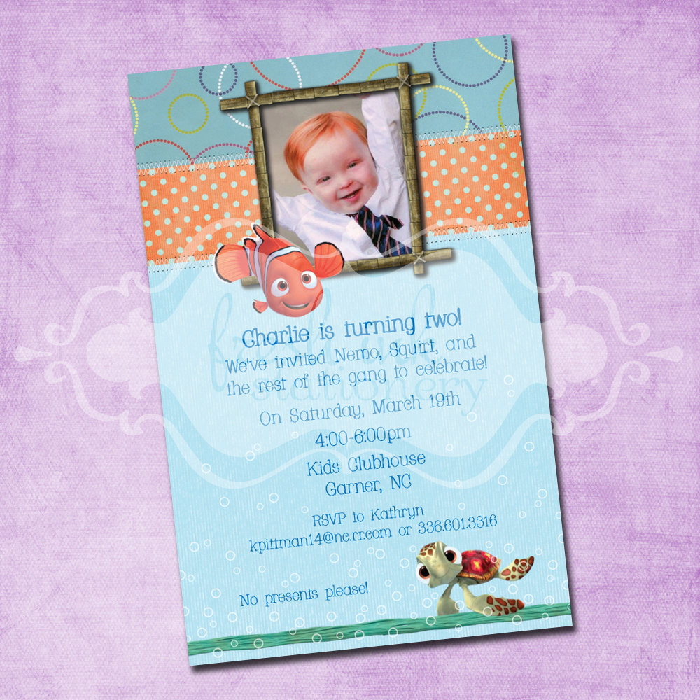 Nemo Birthday Invitations
 Finding Nemo Birthday Invitation