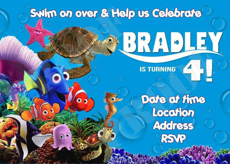 Nemo Birthday Invitations
 Personalized Invitations