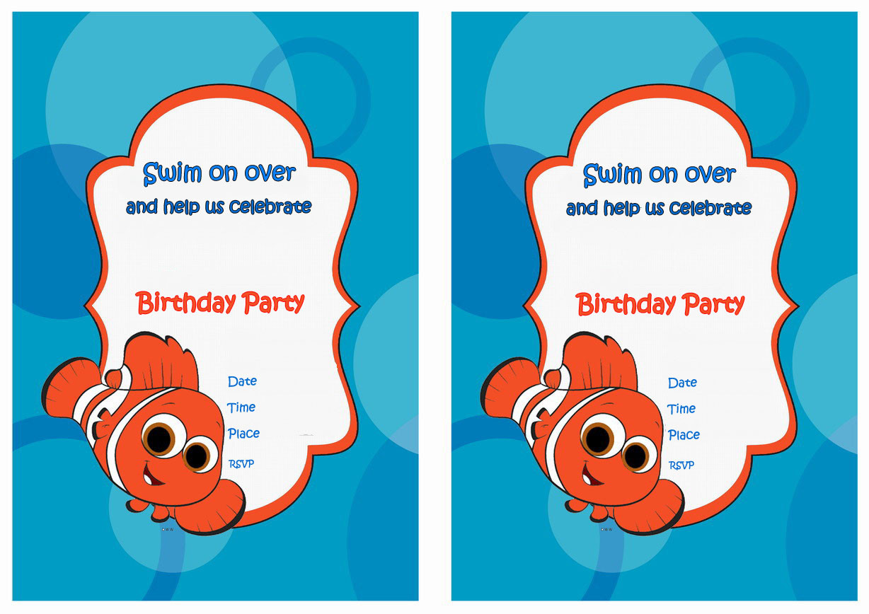 Nemo Birthday Invitations
 Finding Nemo Birthday Invitations