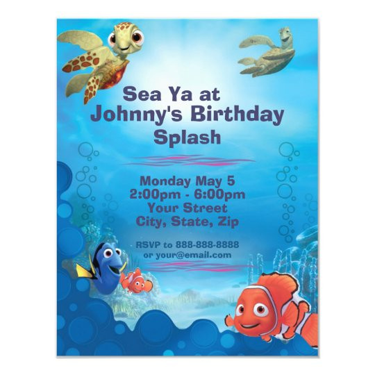 Nemo Birthday Invitations
 Finding Nemo Birthday Invitation