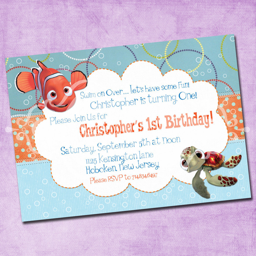 Nemo Birthday Invitations
 Finding Nemo Birthday Invitation