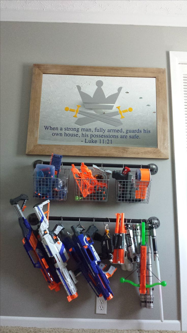 Nerf Gun Rack DIY
 Protect This House Nerf Gun Rack