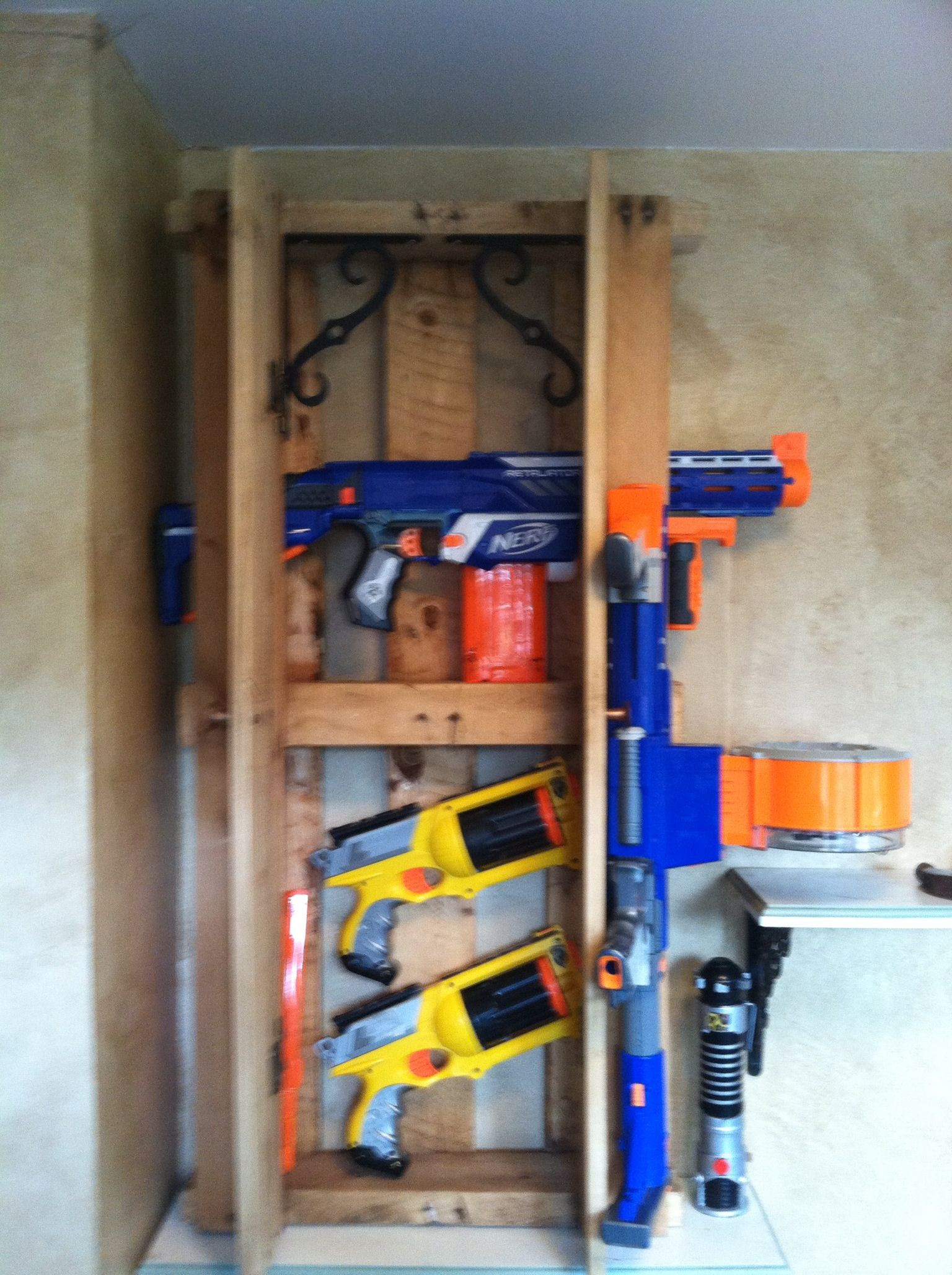 Nerf Gun Rack DIY
 Nerf gun rack made from old pallets every house needs one