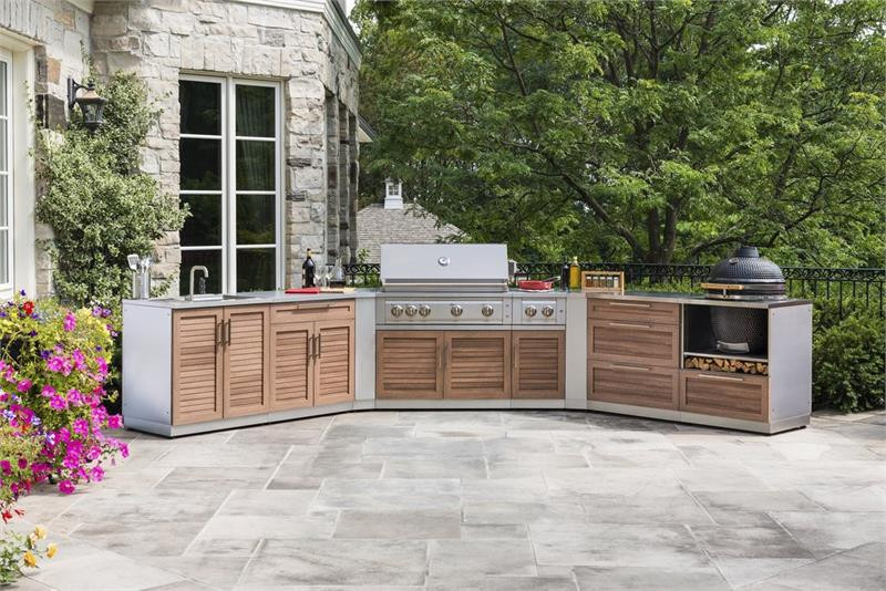 New Age Outdoor Kitchen
 NewAge Grove 184 75" W x 129 38" D 17 PC Outdoor Kitchen Set