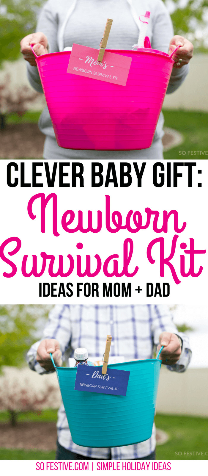 New Baby Gift Ideas For Parents
 Newborn Survival Kit Baby Gift For Parents So Festive
