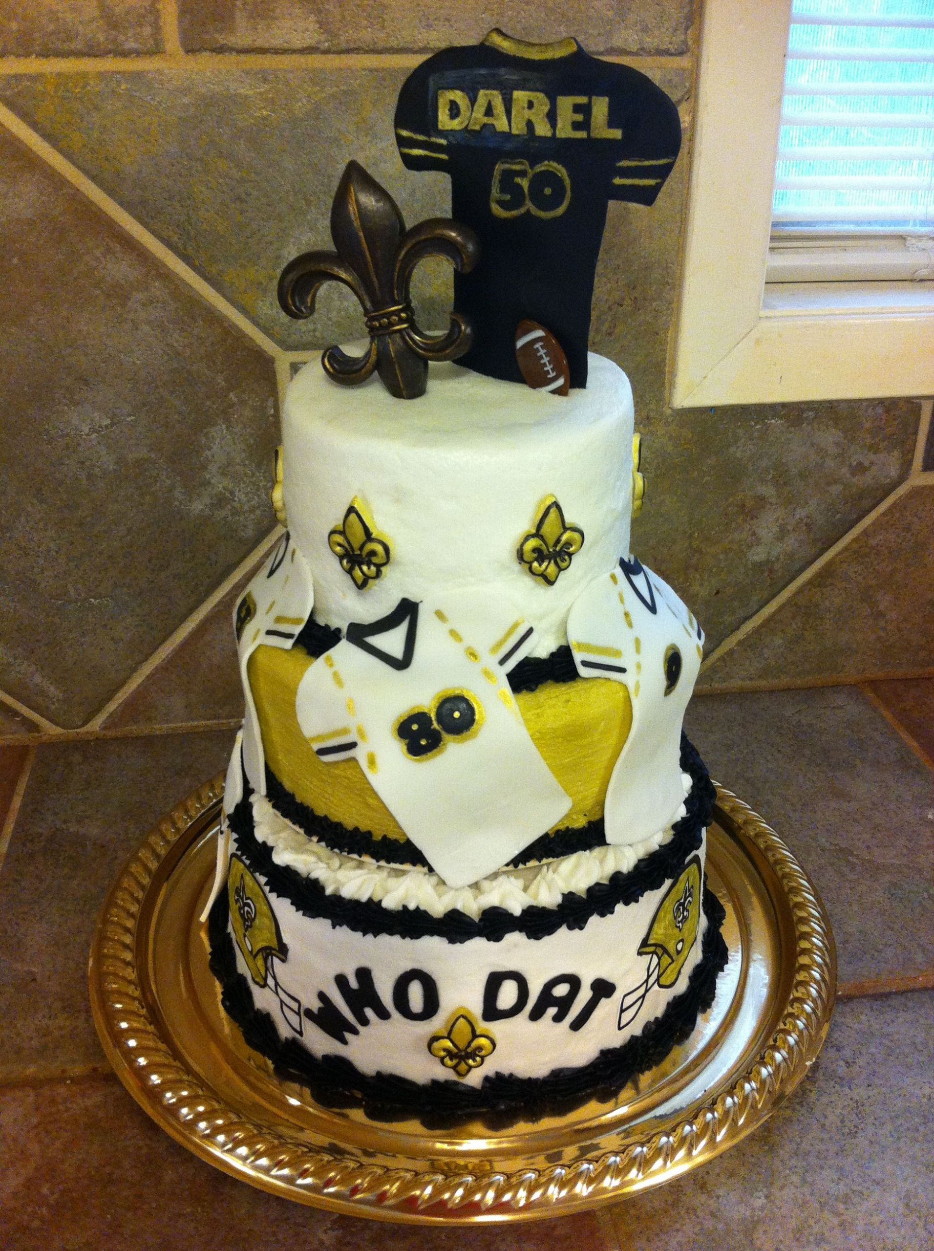 New Orleans Birthday Party Ideas
 New Orleans Saints 50th birthday cake
