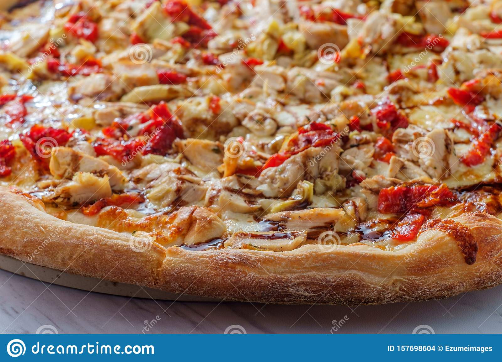 New York Chicken And Pizza
 New York Balsamic Chicken Pizza Stock Image of