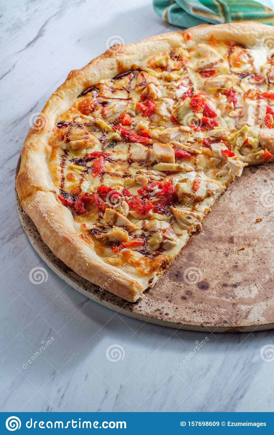 New York Chicken And Pizza
 New York Balsamic Chicken Pizza Stock Image Image of