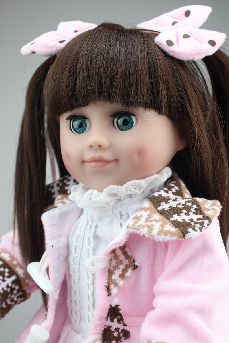 Newborn Baby Dolls With Hair
 Aliexpress Buy 18 45CM GIRL Brown Long hair blink