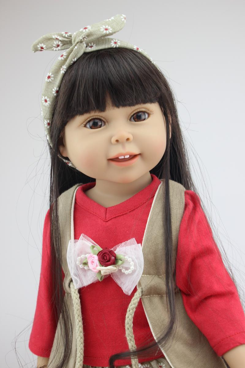 Newborn Baby Dolls With Hair
 Aliexpress Buy 18 45CM GIRL dolls black Long hair