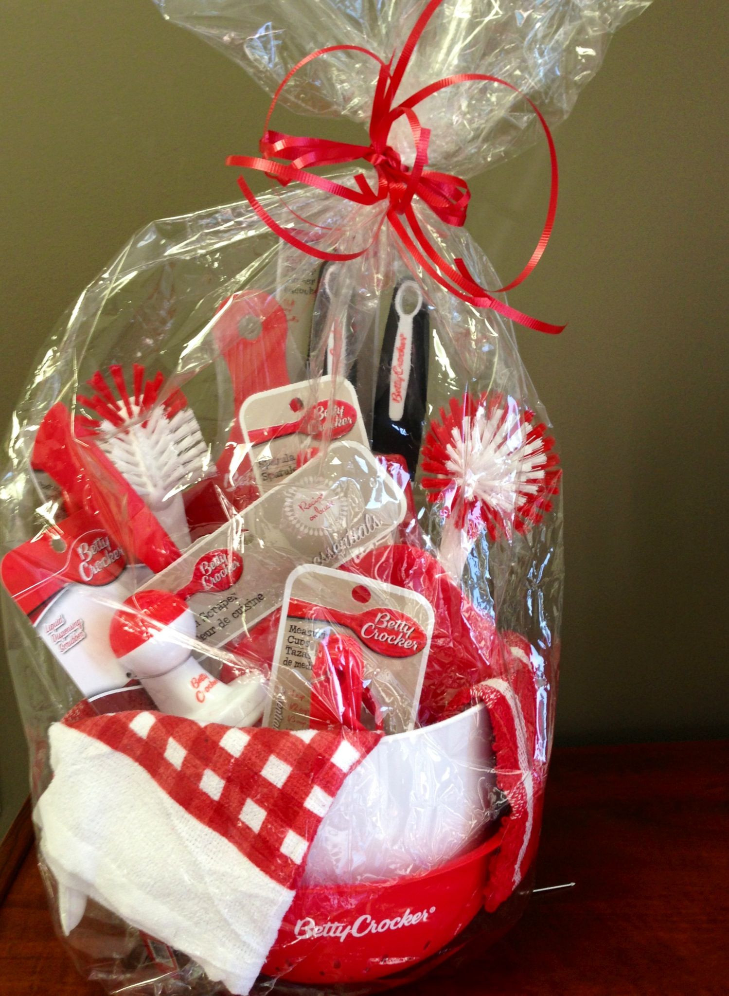 Nice Gift Basket Ideas
 Kitchen Gift basket from the Dollar Tree Good for showers
