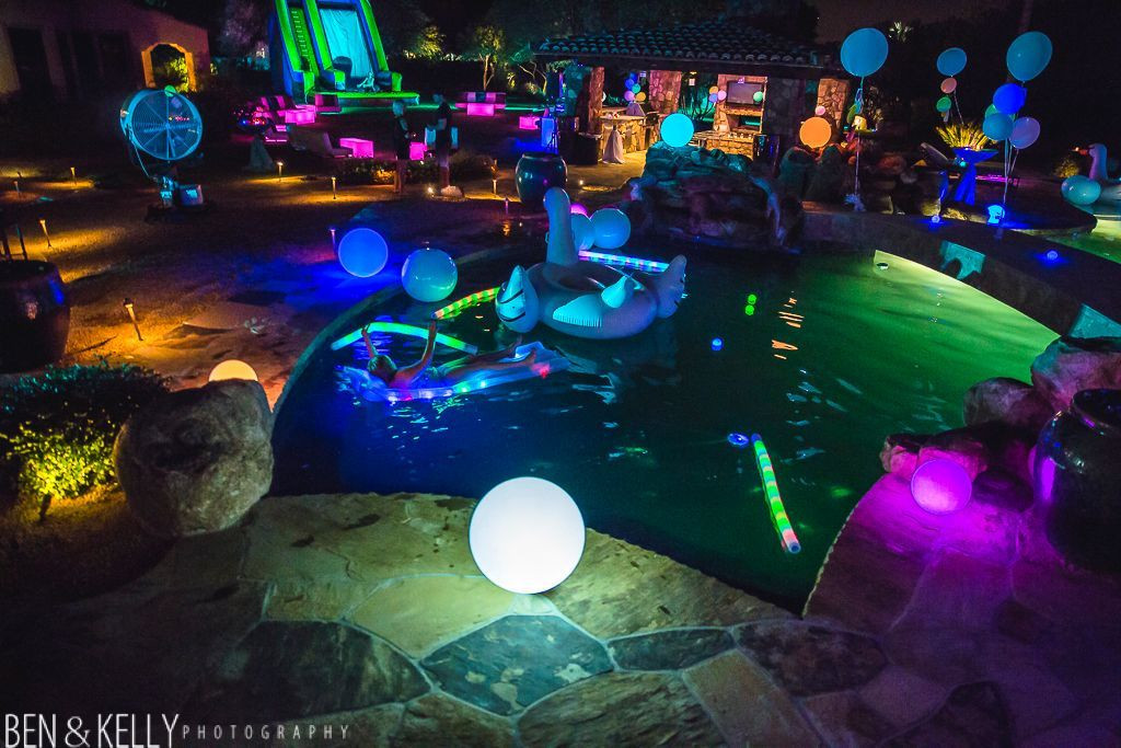 Night Pool Party Ideas
 glow in dark 40th birthday party ideas Google Search