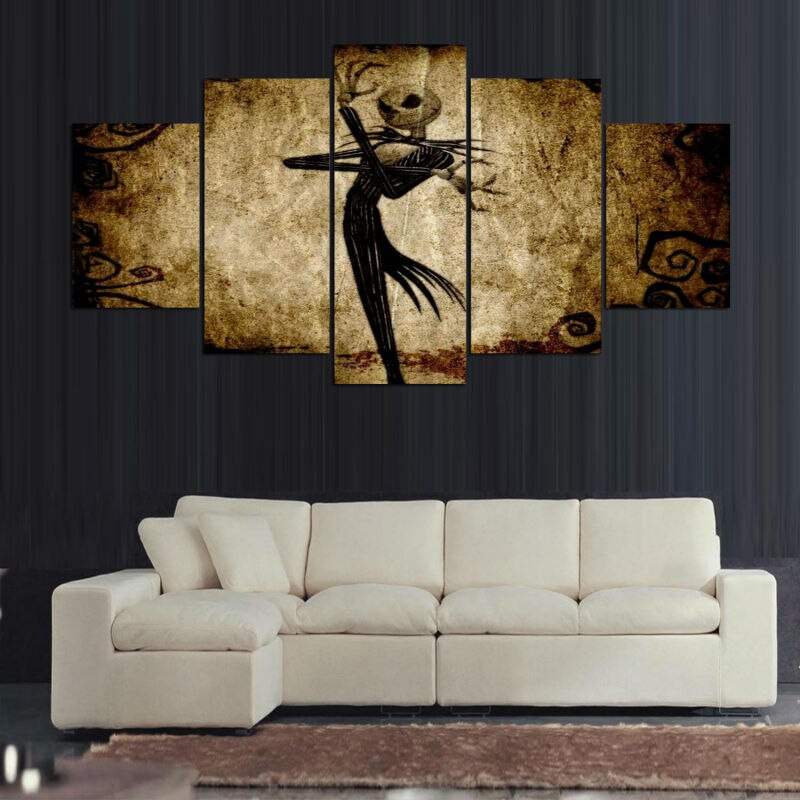 Nightmare Before Christmas Wall Art
 Canvas 5 Panel Cartoon Movie Nightmare Before Christmas