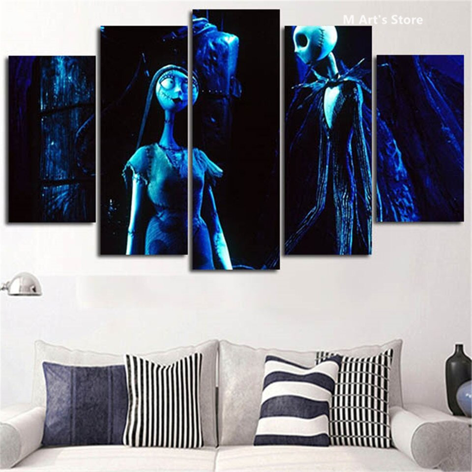 Nightmare Before Christmas Wall Art
 5Piece Wall Art Calligraphy Painting Nightmare Before