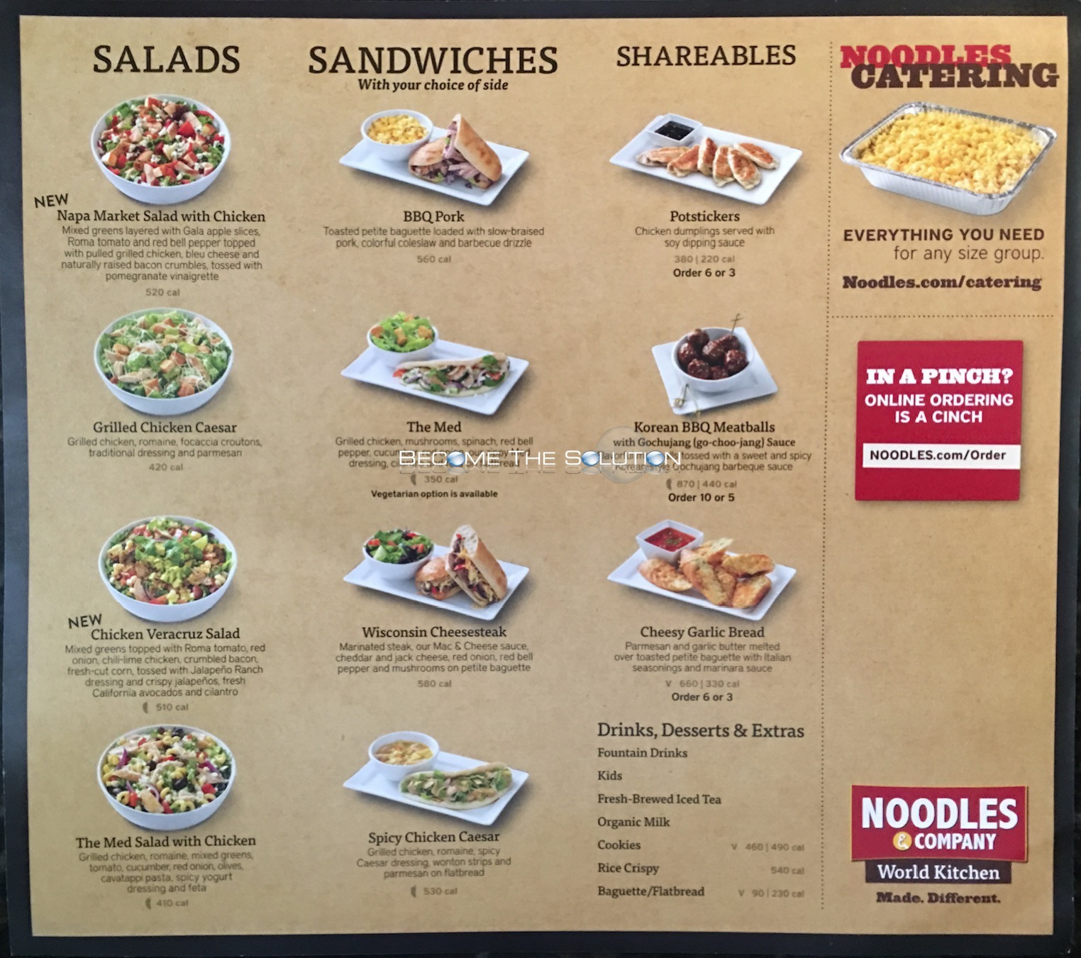 Noodles Menu Prices
 Noodles And pany Carry Out Menu Chicago Scanned Menu