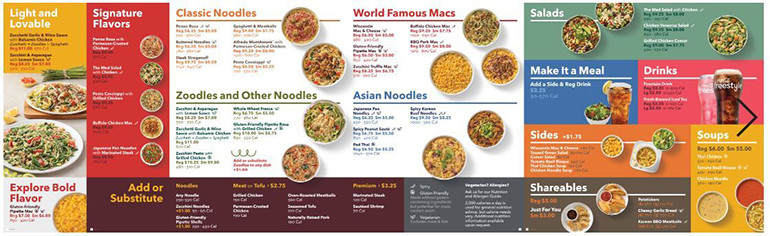 Noodles Menu Prices
 Noodles menu tweaks include new format better for you