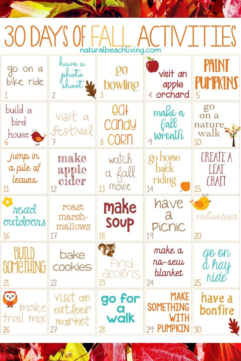 November Activities For Adults
 30 Days of Fall Activities for the Whole Family free