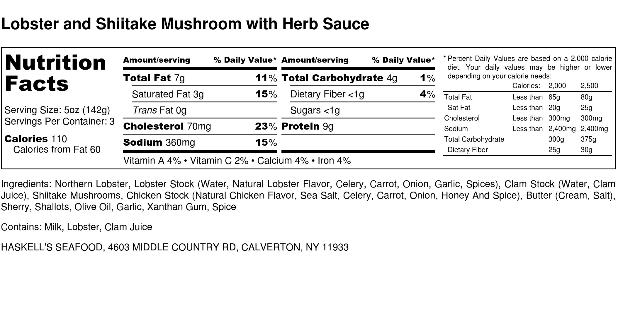 Nutritional Value Of Shiitake Mushrooms
 Lobster and Shiitake Mushroom Haskell s Seafood