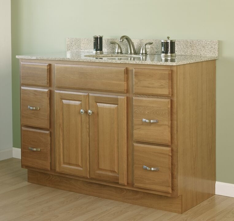 Oak Bathroom Cabinets
 48" x 21" Craftsman Oak Bathroom Vanity Cabinet 2 Doors 4