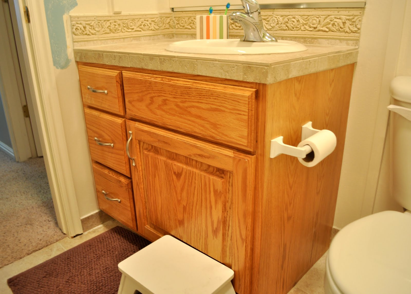 Oak Bathroom Cabinets
 Sassy Sanctuary Bathroom Cabinet Before and After