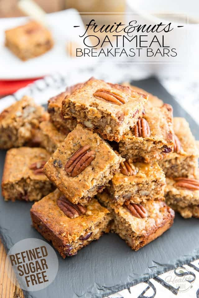 Oatmeal Breakfast Bars Recipes
 Fruit & Nuts Oatmeal Breakfast Bars • The Healthy Foo