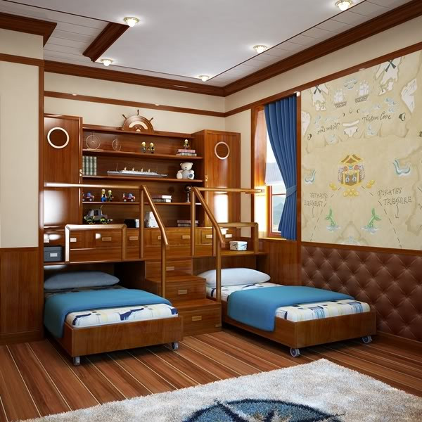 Ocean Themed Kids Room
 Sea themed bedroom for the kids