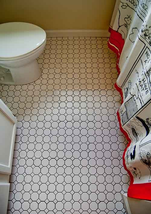 Octagon Bathroom Tile
 23 black and white octagon bathroom floor tile ideas and