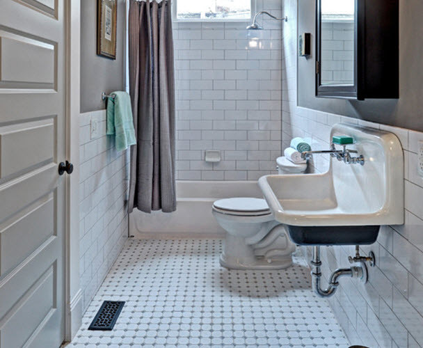 Octagon Bathroom Tile
 23 black and white octagon bathroom floor tile ideas and