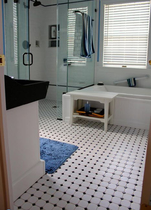 Octagon Bathroom Tile
 27 black and white octagon bathroom tile ideas and pictures