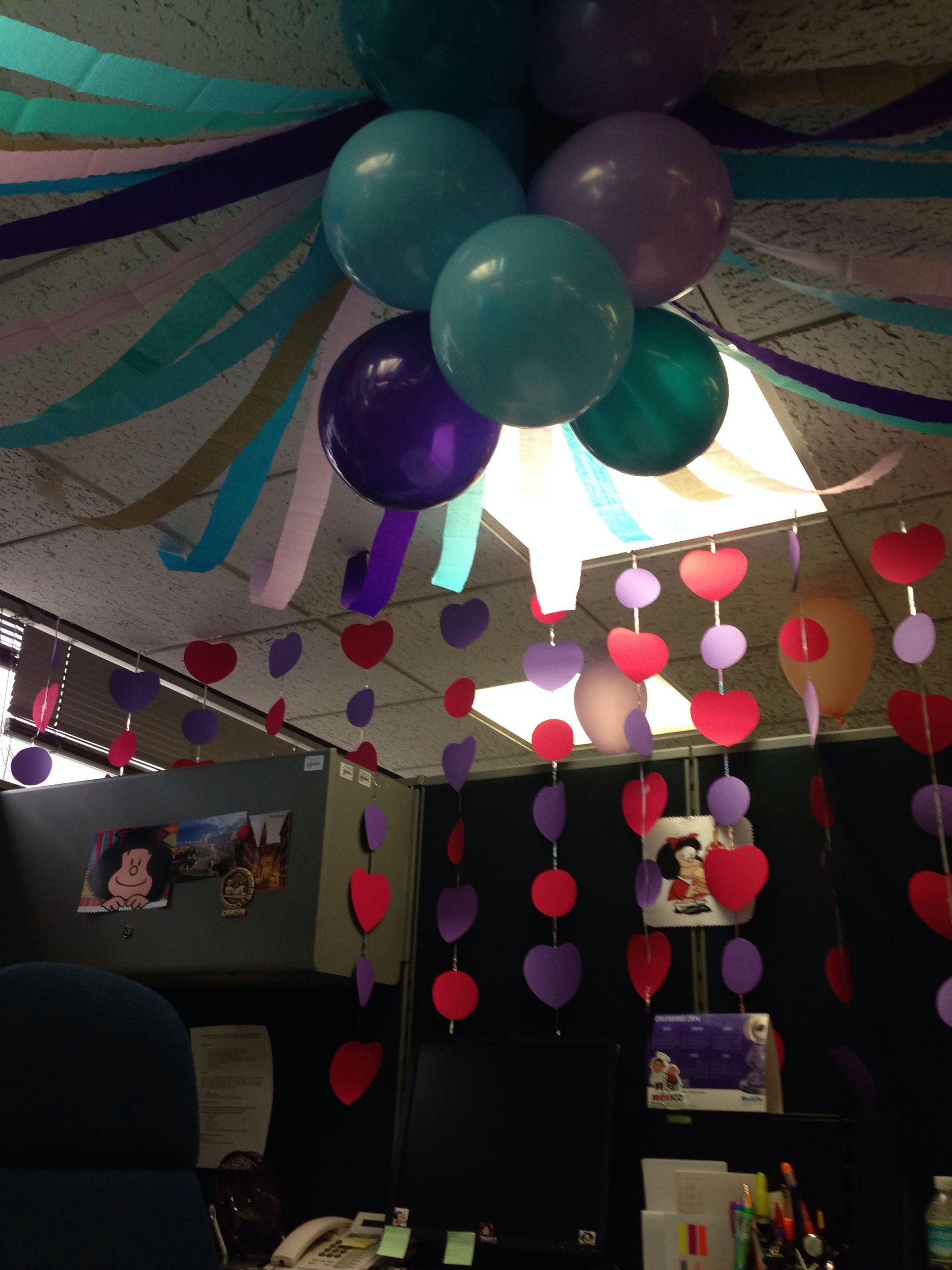 Office Birthday Decoration Ideas
 Birthday decor blues and purples
